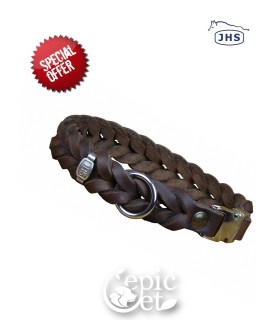 Collare JHS® Pelle Intrecciata con Clip in Promo | Collare Cane