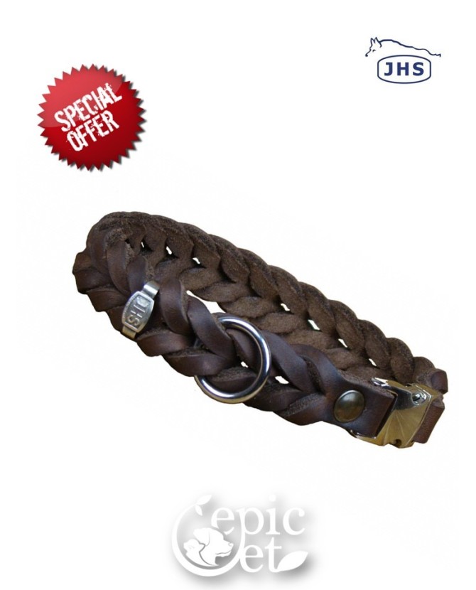 Collare JHS® Pelle Intrecciata con Clip in Promo | Collare Cane