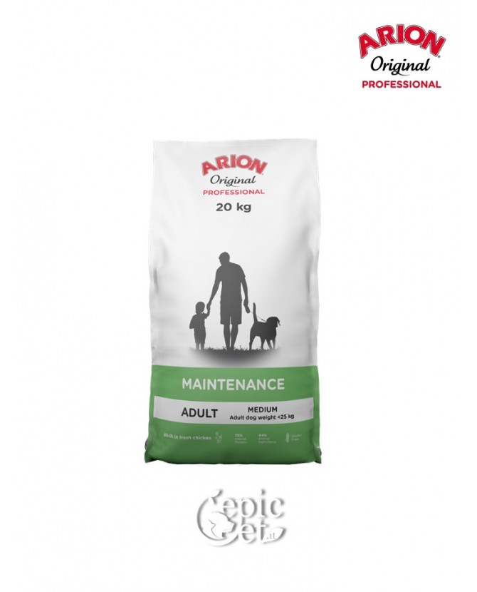 Arion Original Professional Maintenance Med (26/15) 20kg - Adult, Monoproteico, Pollo & Riso, Mantenimento