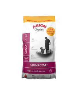 Arion Original Skin & Coat Large (24/14)  PROMO 12kg + 3kg - Adult, Monoproteico, Salmone & Riso, Cute & Pelo